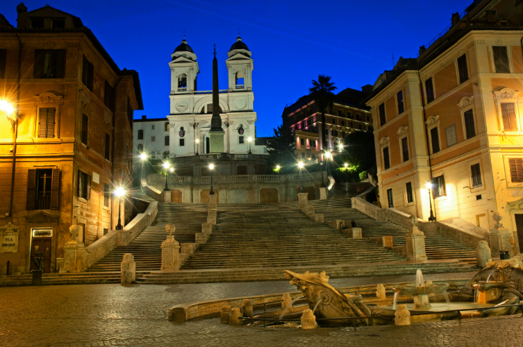 Located at the top of the Spanish Steps