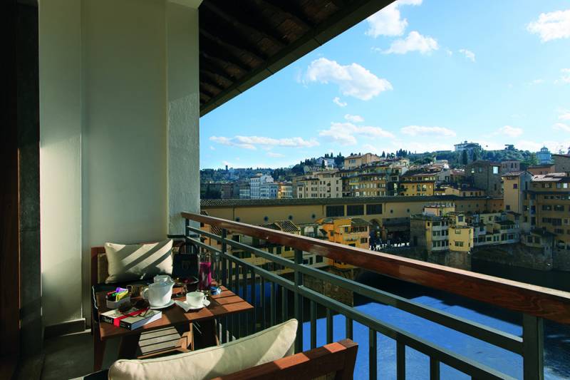 Private terrace overlooking Ponte Vecchio