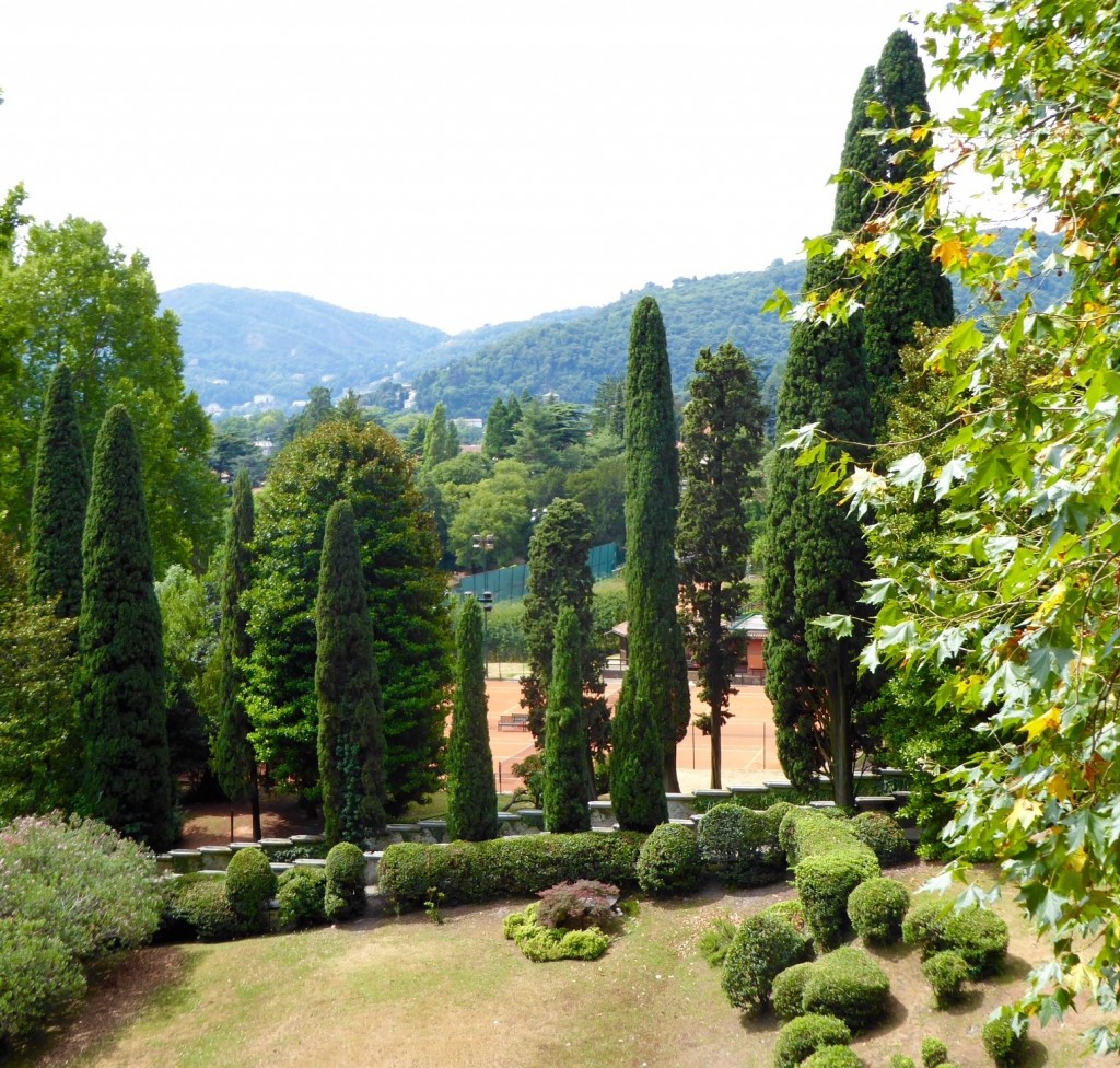 Tennis courts in the gardens at Villa d'Este Lake Como